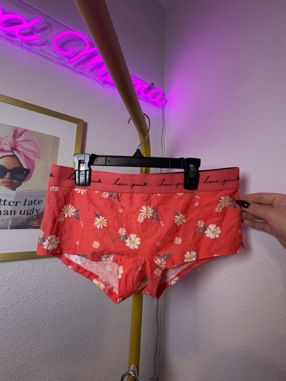 PINK Victoria's Secret Floral Boyshort Panty - Victoria's Secret Large NWT